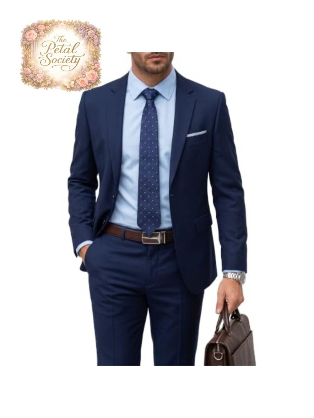 Men's 2 Piece Slim Fit Suit Set with Tie